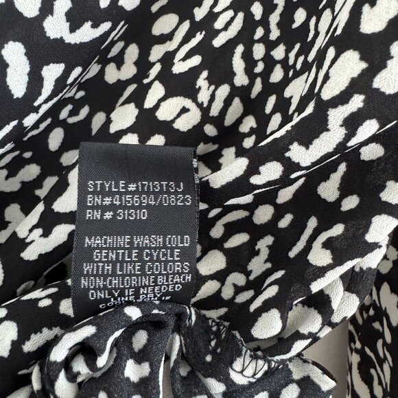 Fortune+Ivy Women Leopard Print Long Sleeve Button-Up Blouse Size S - Picture 5 of 8